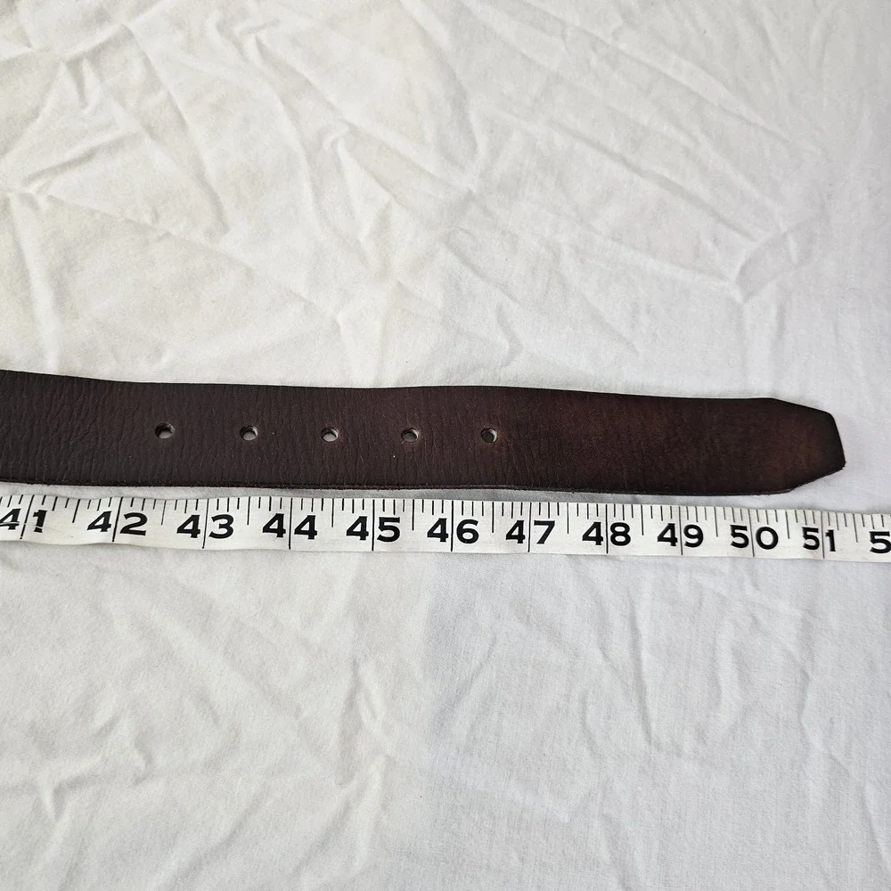 Talbots Womens Dark Brown Leather Belt Solid Brass Buckle Size 2X Style 6149W